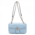 GG Marmont Leather Chain Shoulder Bag Azure