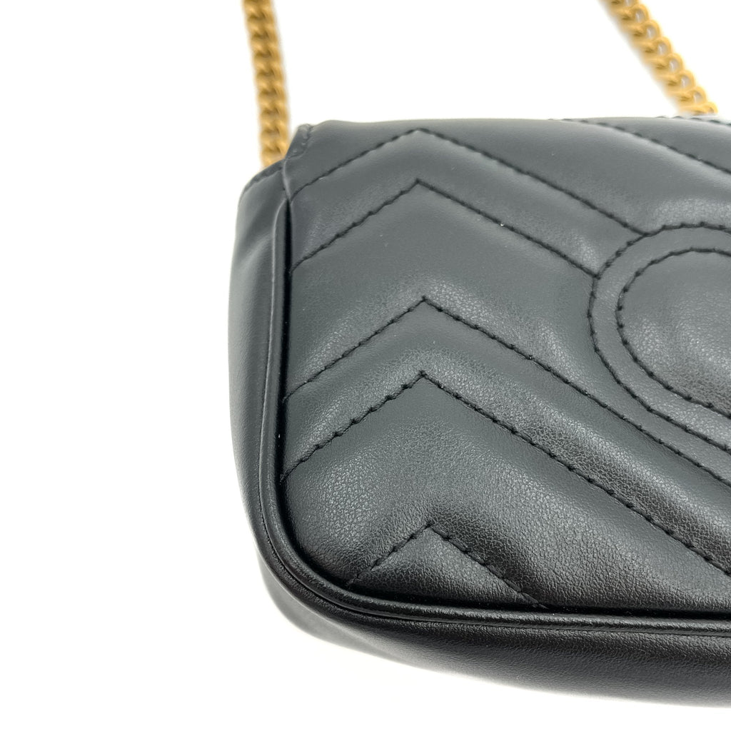 GG Marmont Nano MatelassÃƒÆ’Ã‚Â© Leather Black Bag