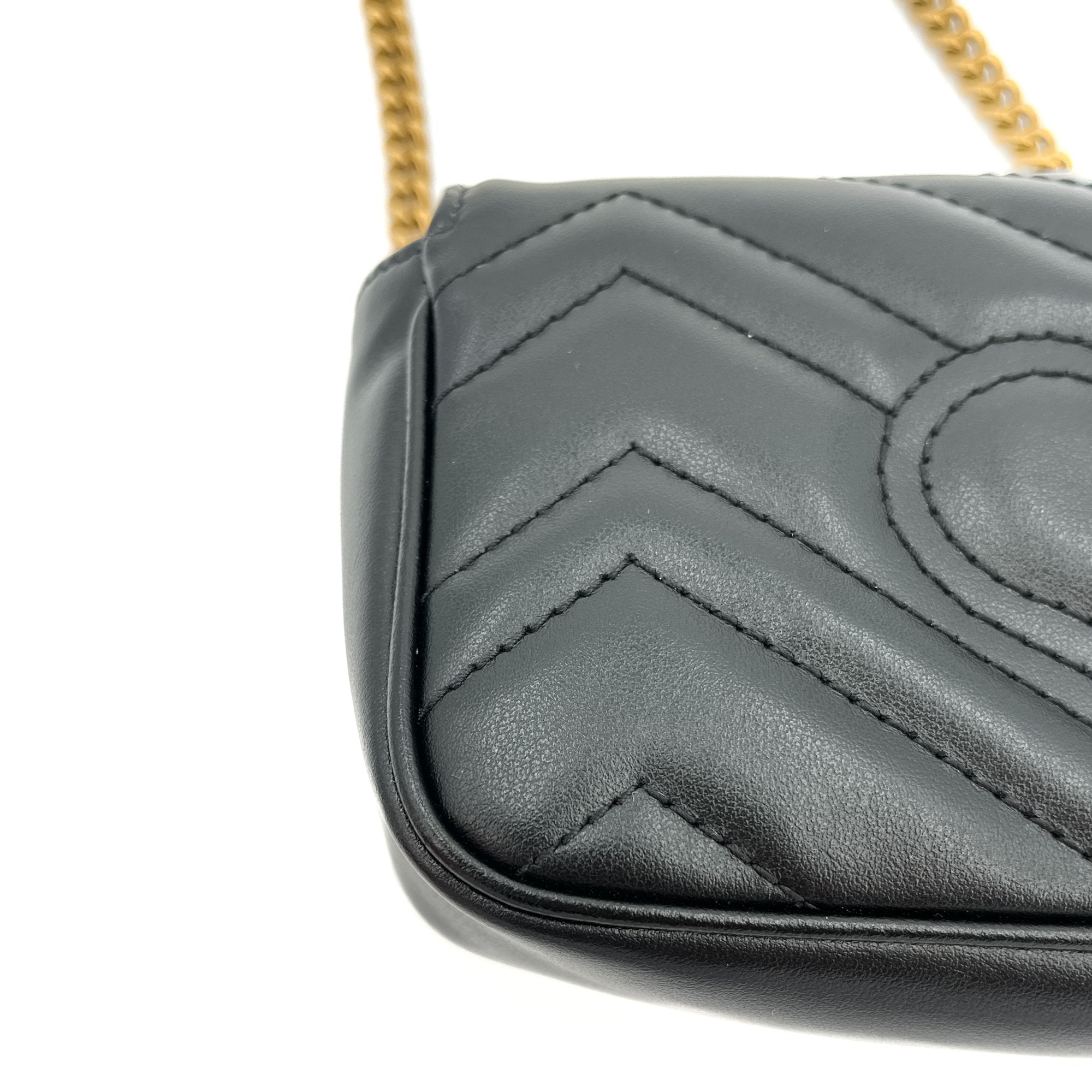 GG Marmont Nano MatelassÃƒÆ’Ã‚Â© Leather Black Bag