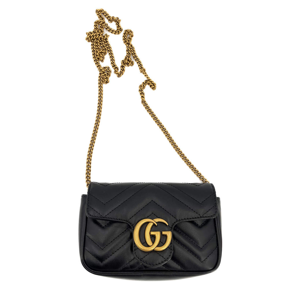 GG Marmont Nano MatelassÃƒÆ’Ã‚Â© Leather Black Bag