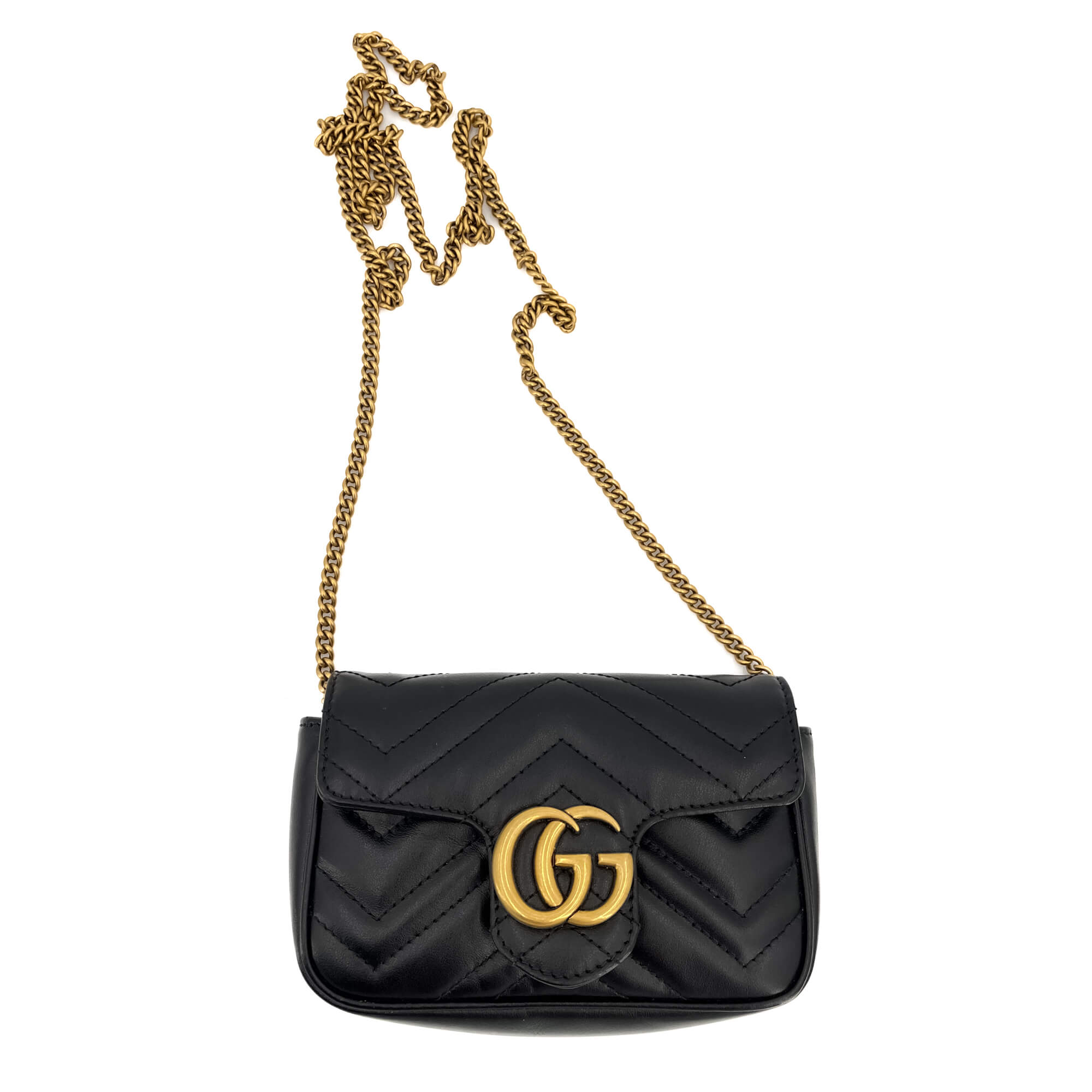 GG Marmont Nano MatelassÃƒÆ’Ã‚Â© Leather Black Bag
