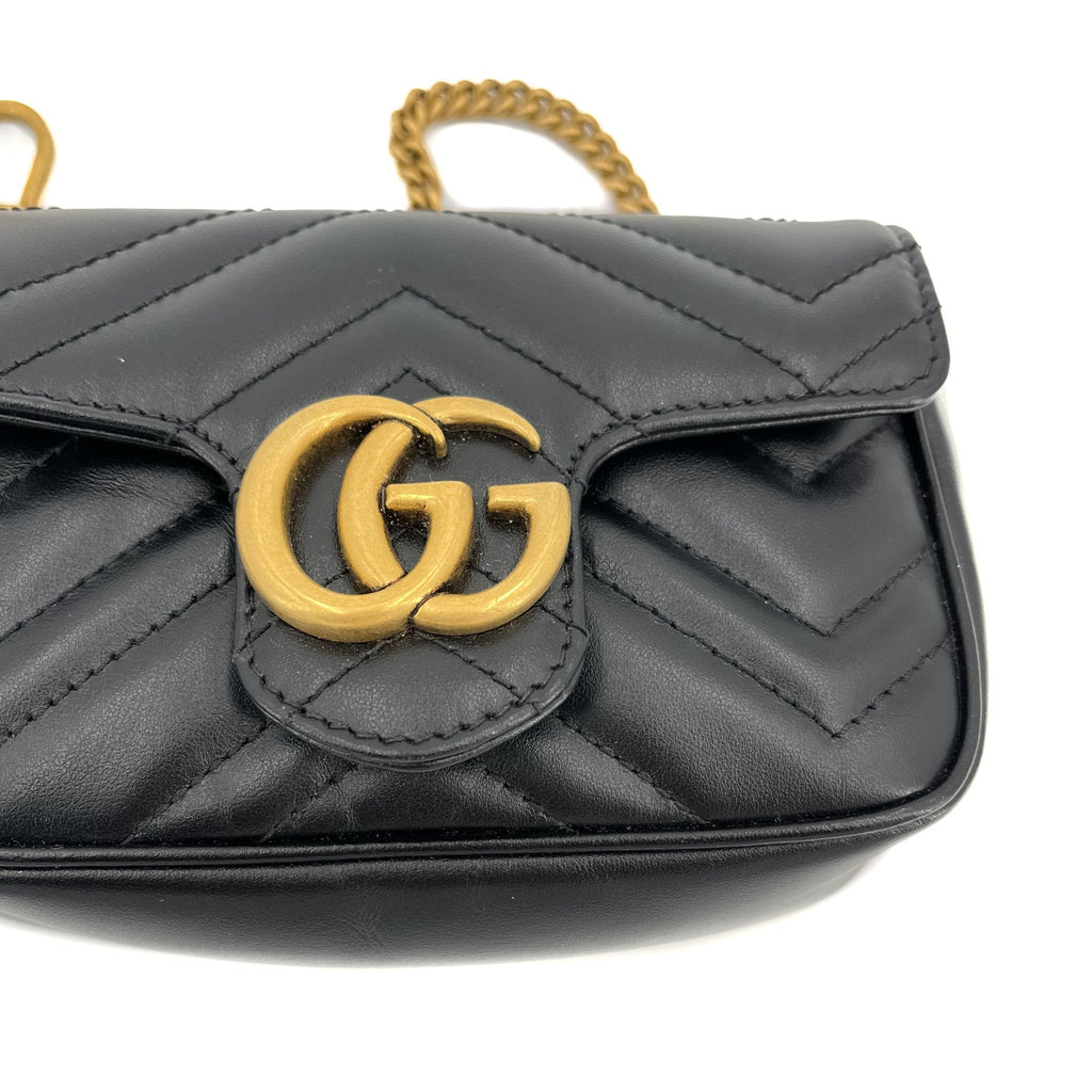 GG Marmont Nano MatelassÃƒÆ’Ã‚Â© Leather Black Bag