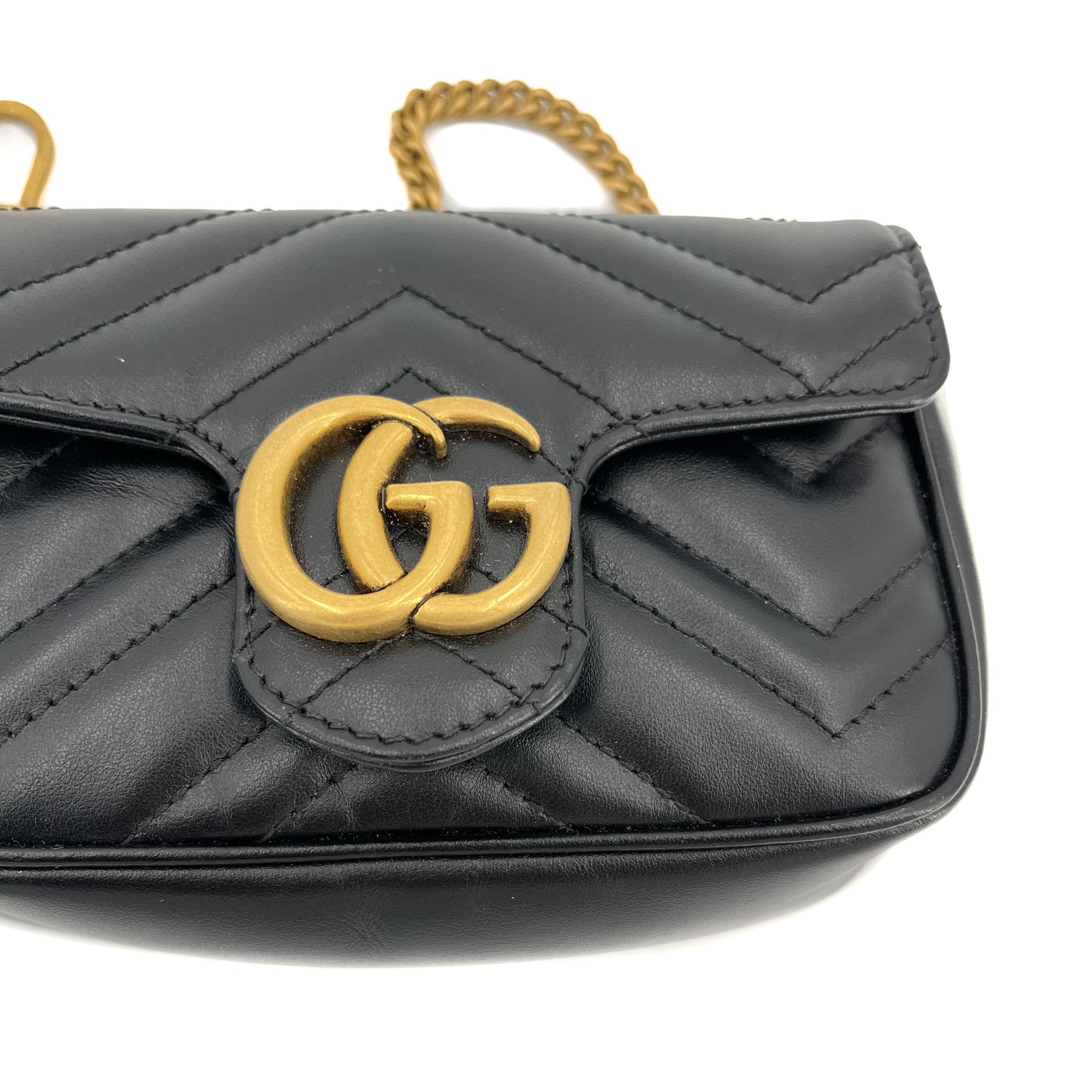 GG Marmont Nano MatelassÃƒÆ’Ã‚Â© Leather Black Bag