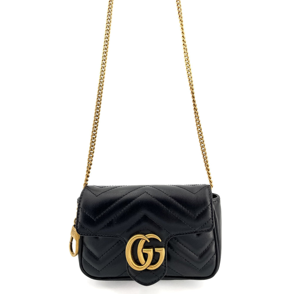 GG Marmont Nano MatelassÃƒÆ’Ã‚Â© Leather Black Bag