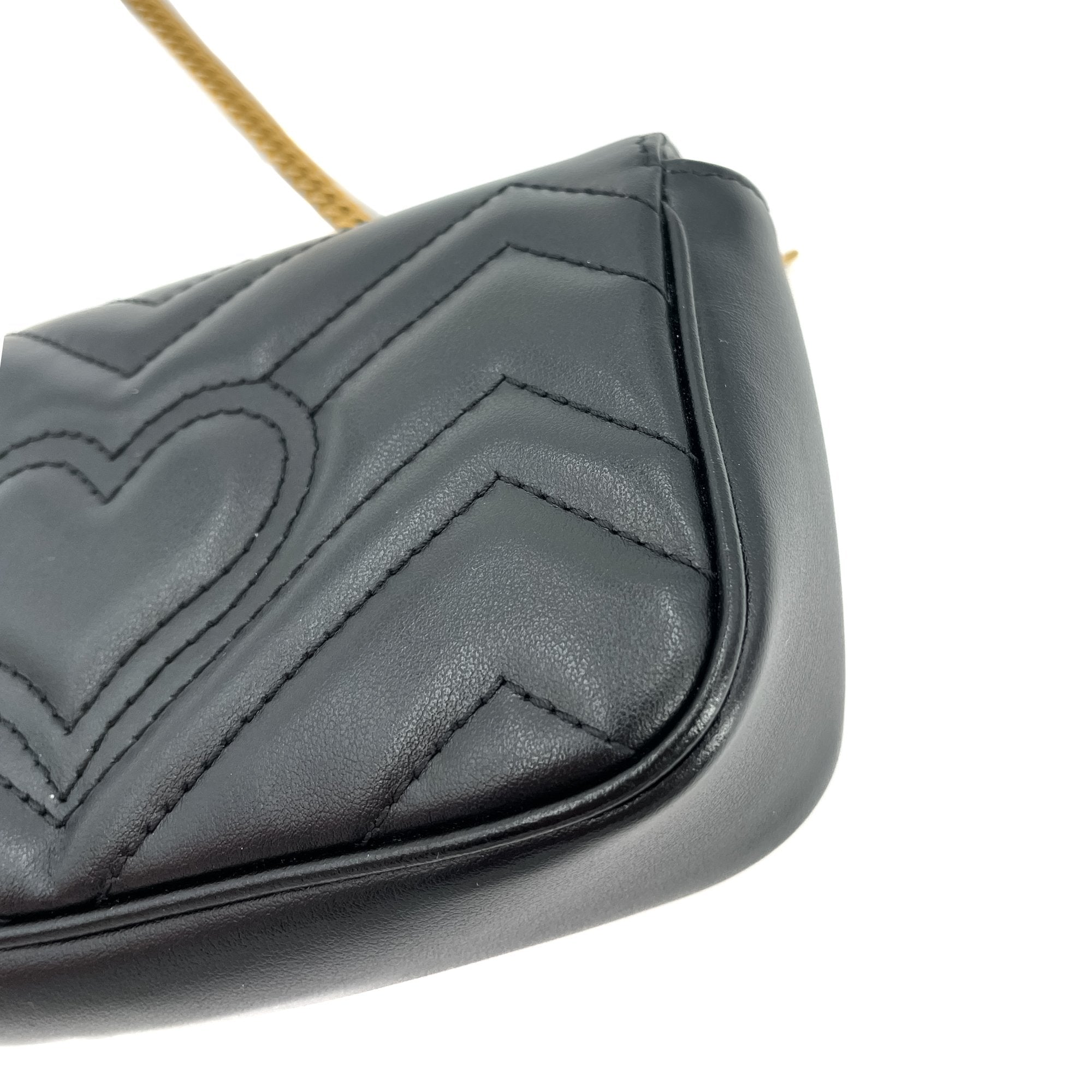 GG Marmont Nano MatelassÃƒÆ’Ã‚Â© Leather Black Bag