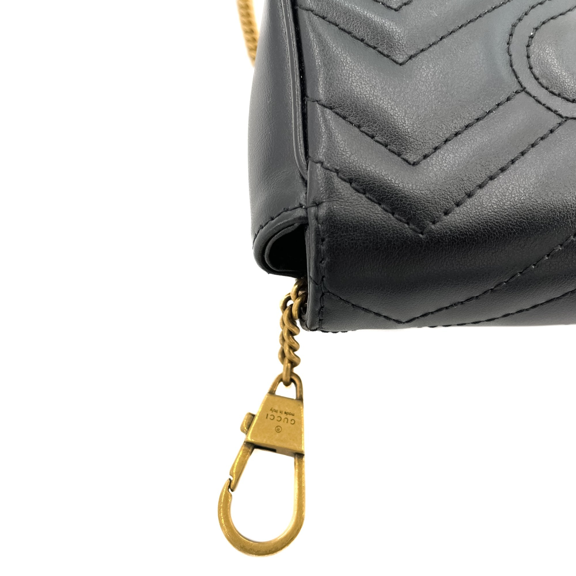 GG Marmont Nano MatelassÃƒÆ’Ã‚Â© Leather Black Bag
