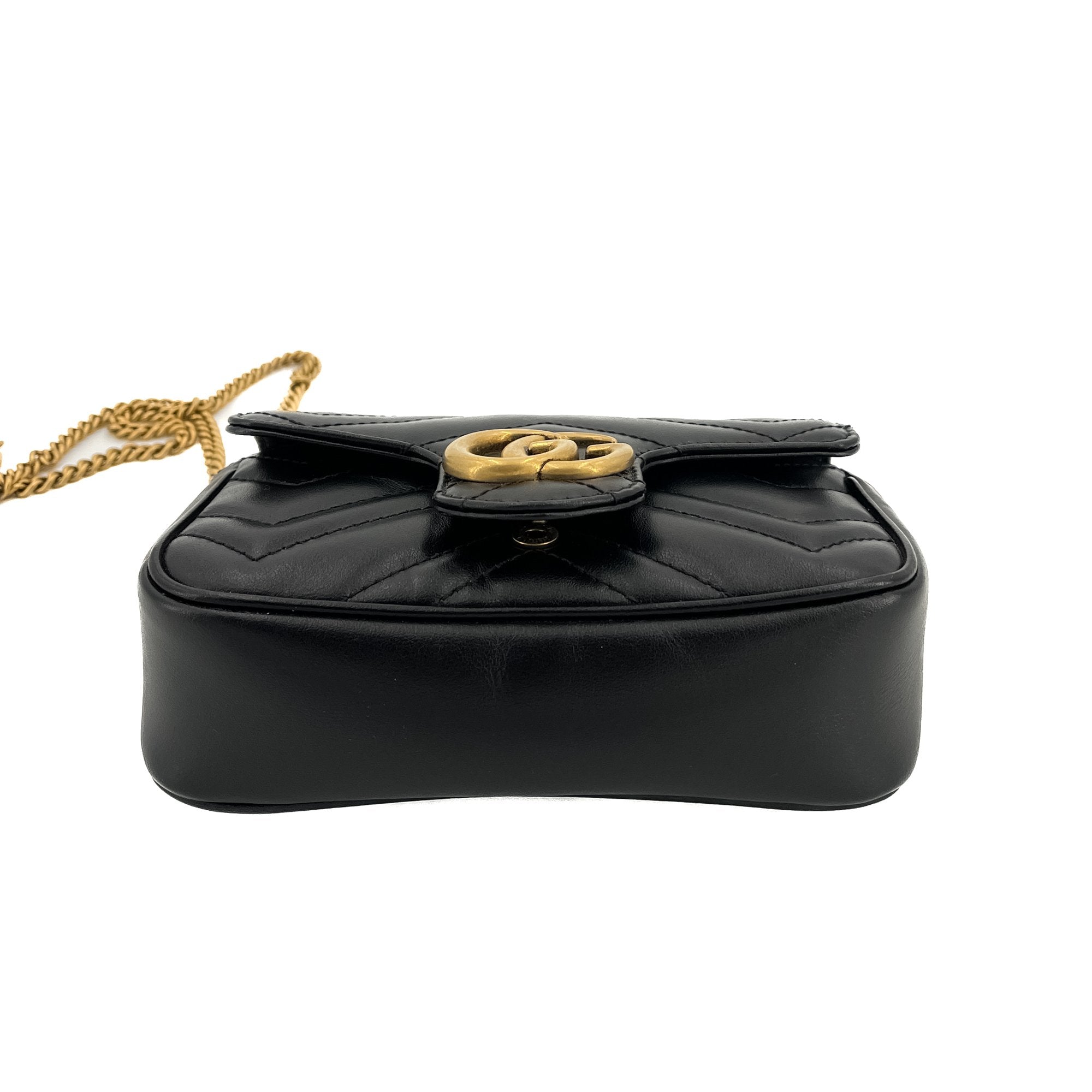 GG Marmont Nano MatelassÃƒÆ’Ã‚Â© Leather Black Bag