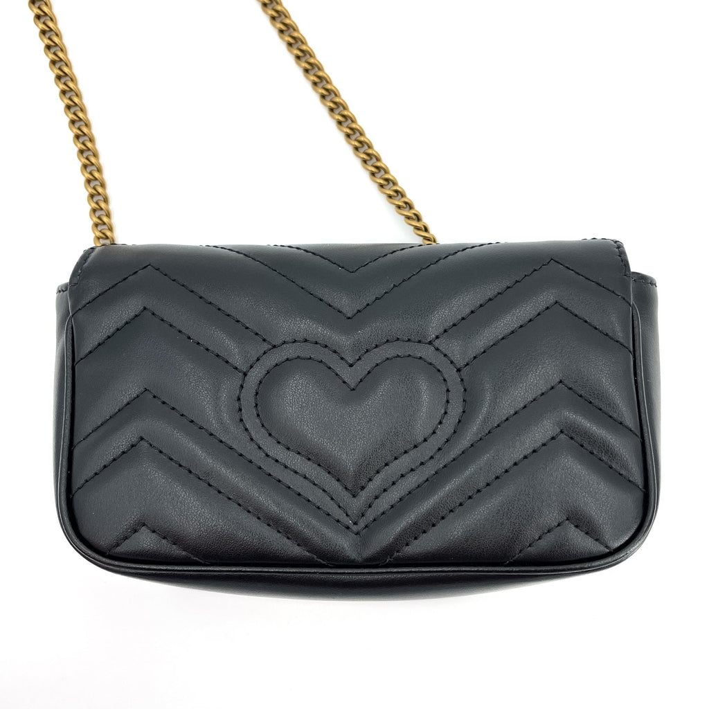 GG Marmont Nano MatelassÃƒÆ’Ã‚Â© Leather Black Bag
