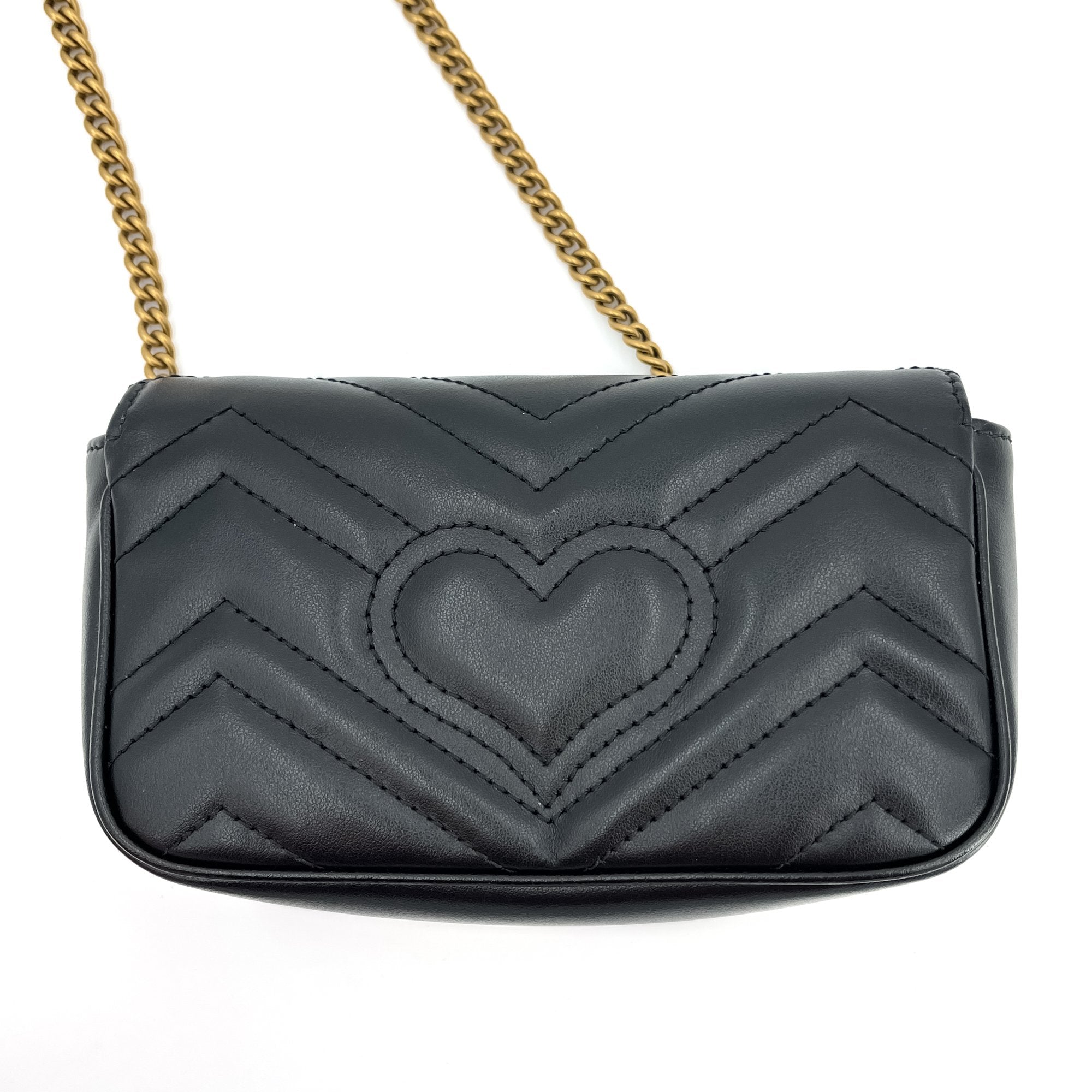 GG Marmont Nano MatelassÃƒÆ’Ã‚Â© Leather Black Bag
