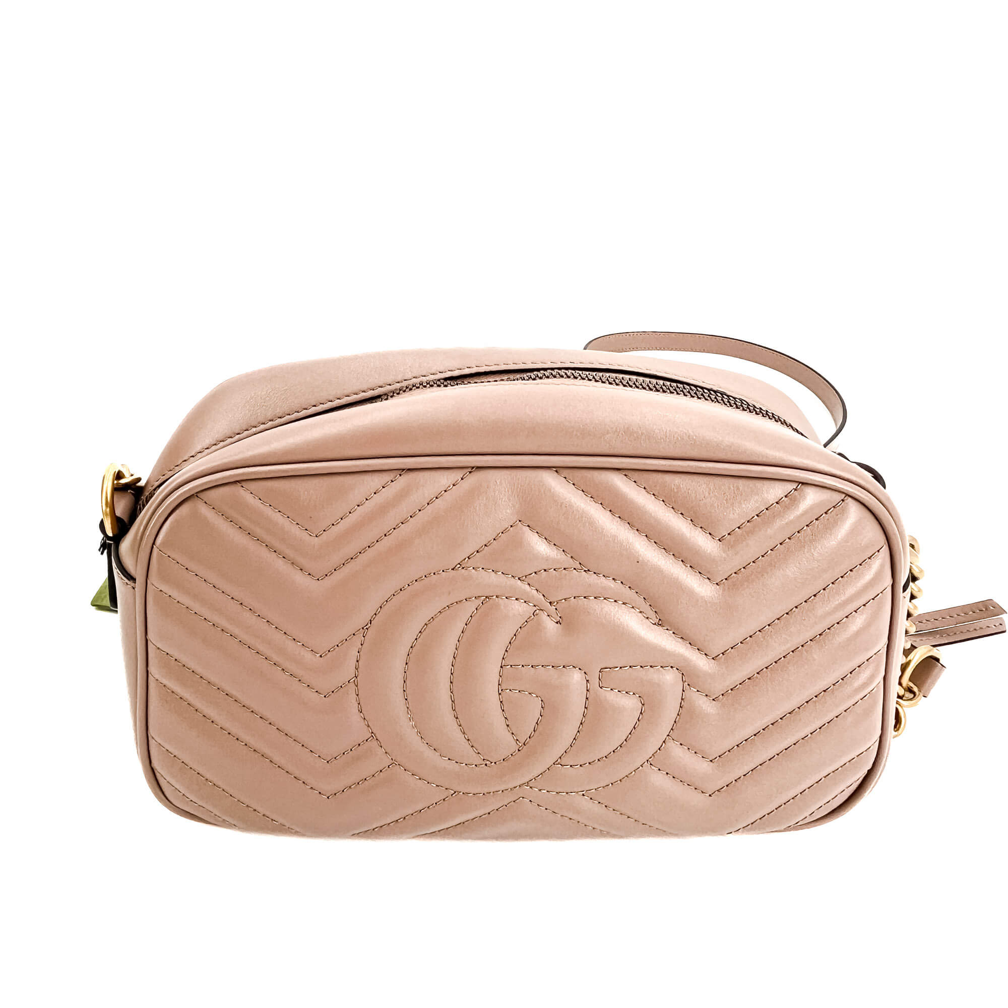 GG Marmont Small MatelassÃƒÆ’Ã‚Â© Leather Beige Bag