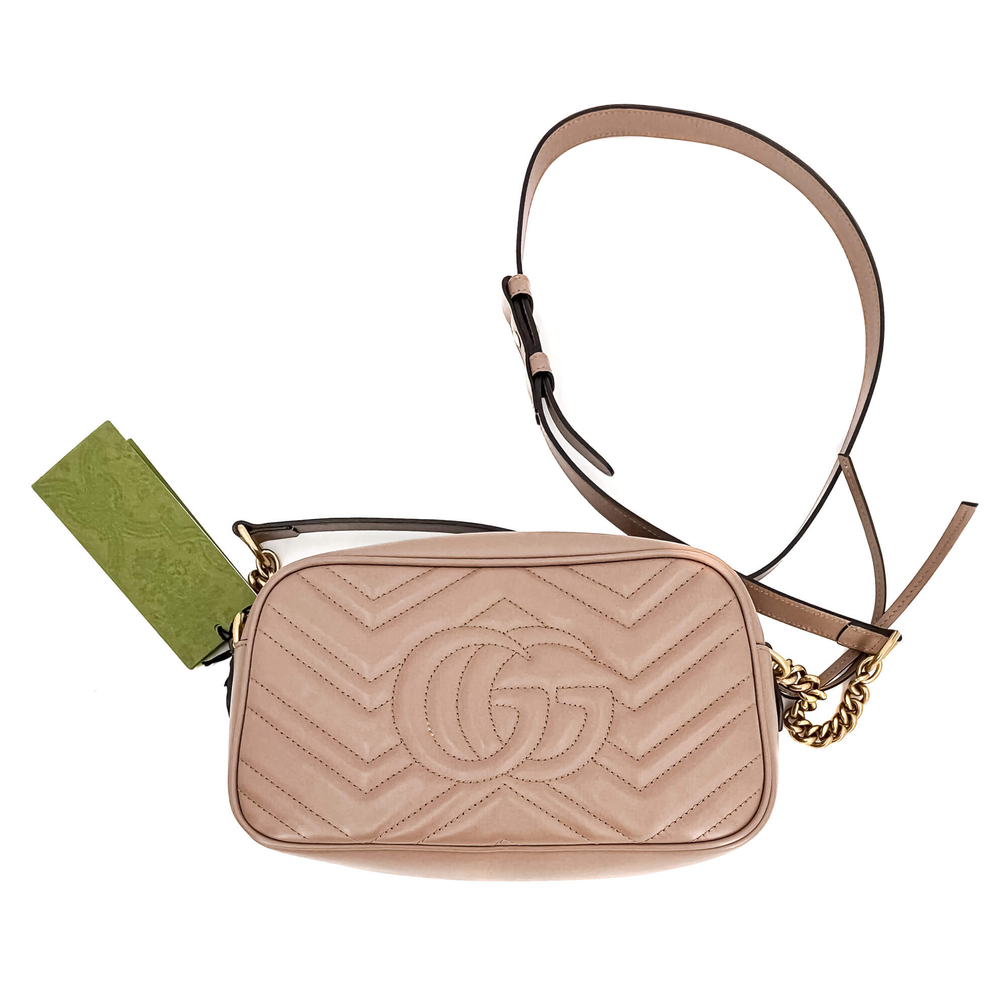 GG Marmont Small MatelassÃƒÆ’Ã‚Â© Leather Beige Bag