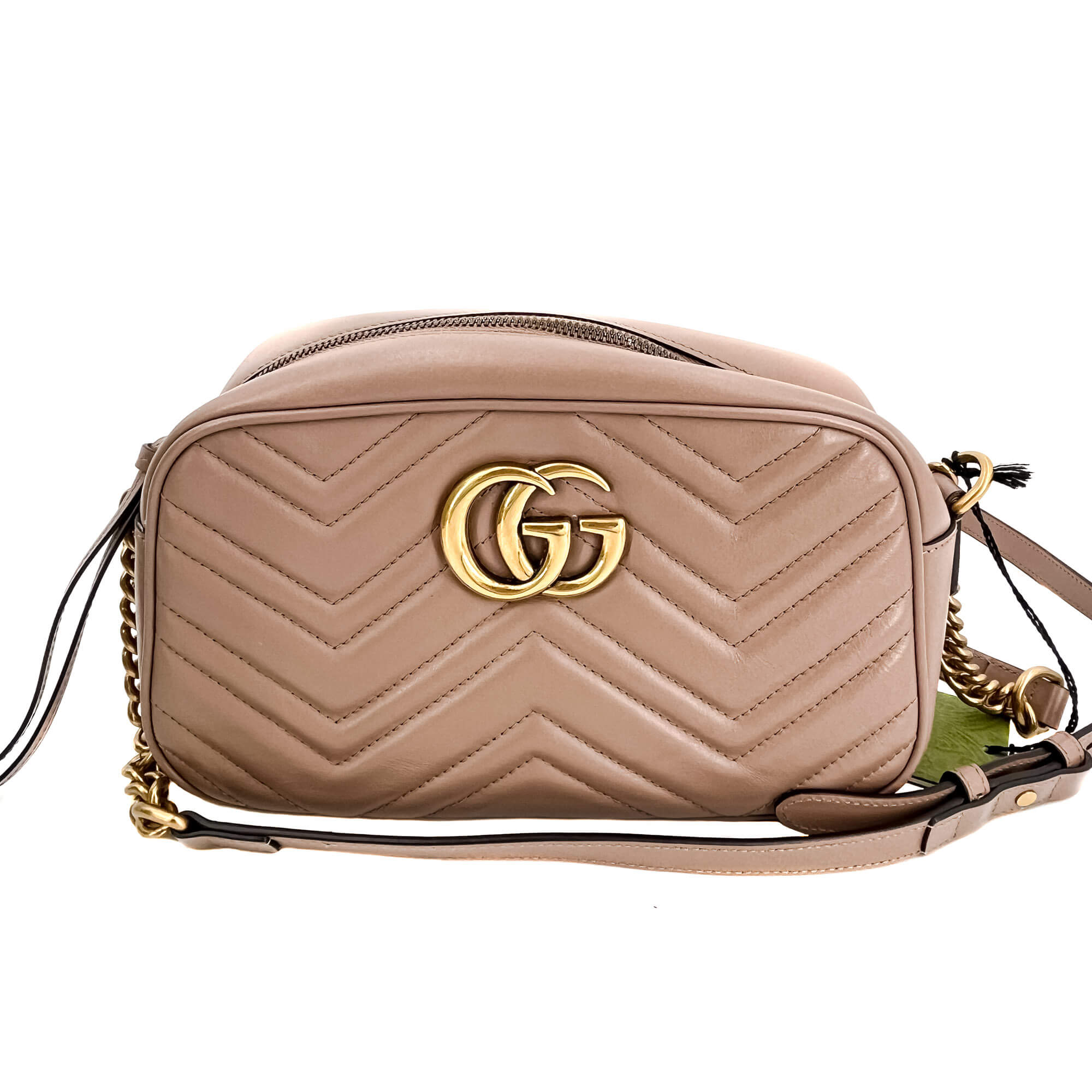 GG Marmont Small MatelassÃƒÆ’Ã‚Â© Leather Beige Bag