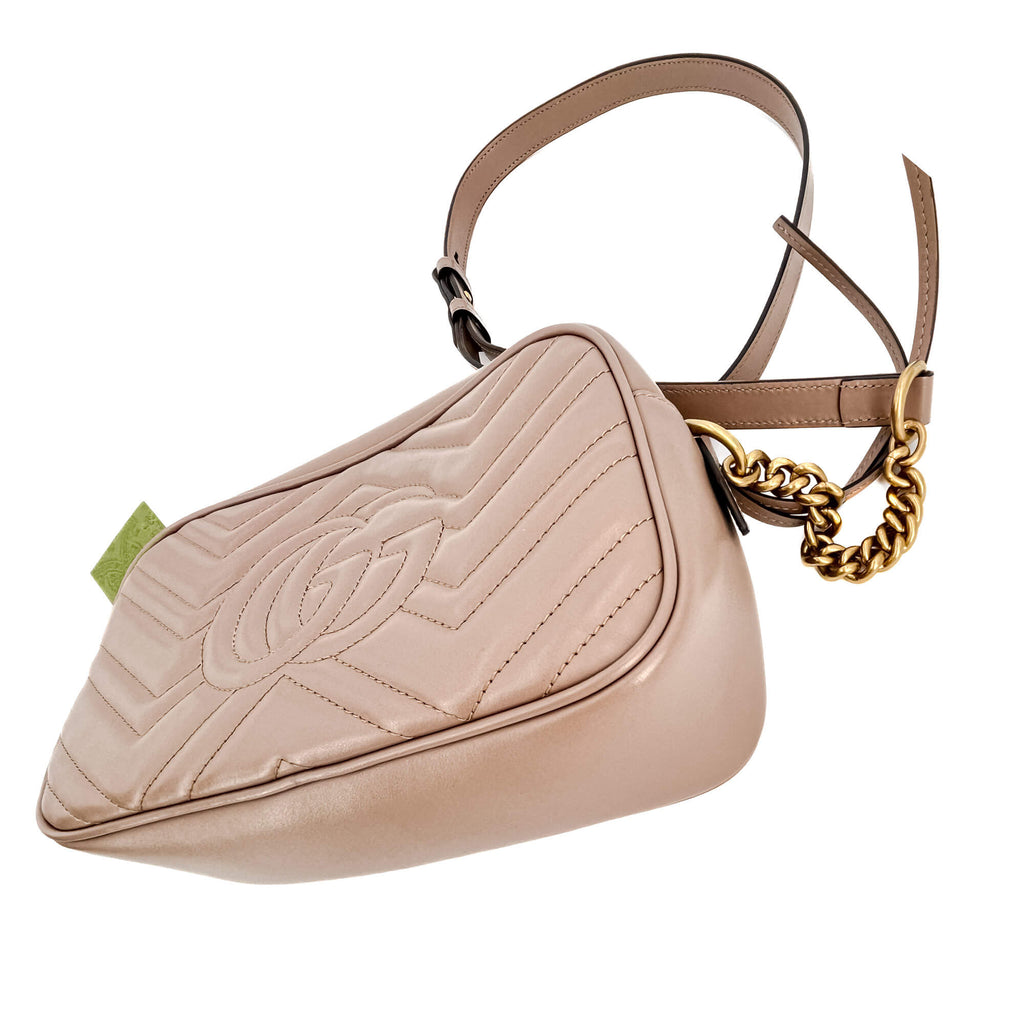 GG Marmont Small MatelassÃƒÆ’Ã‚Â© Leather Beige Bag