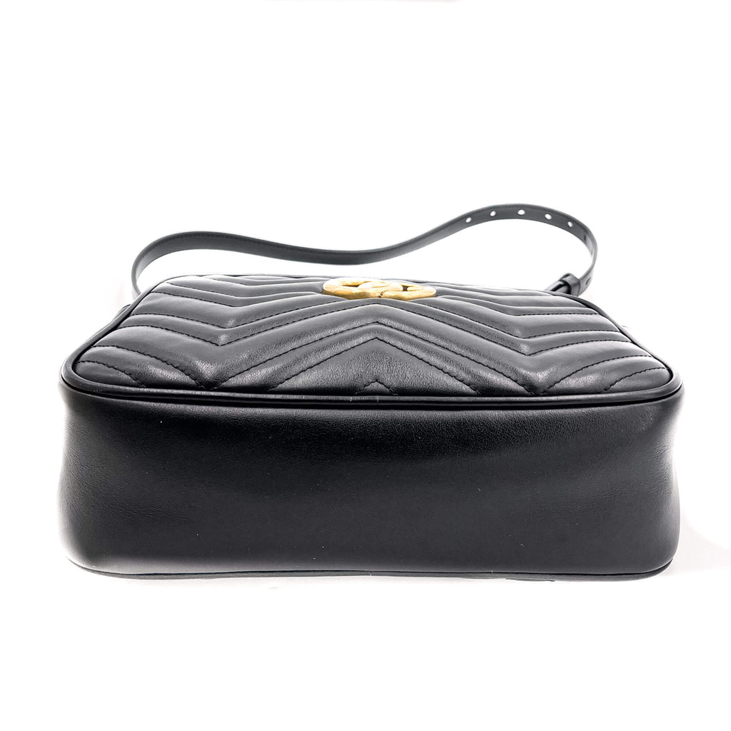 GG Marmont Small MatelassÃƒÆ’Ã‚Â© Leather Black Bag