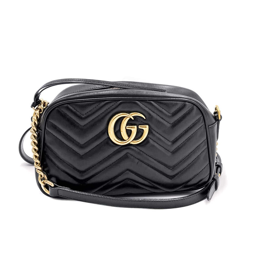 GG Marmont Small MatelassÃƒÆ’Ã‚Â© Leather Black Bag