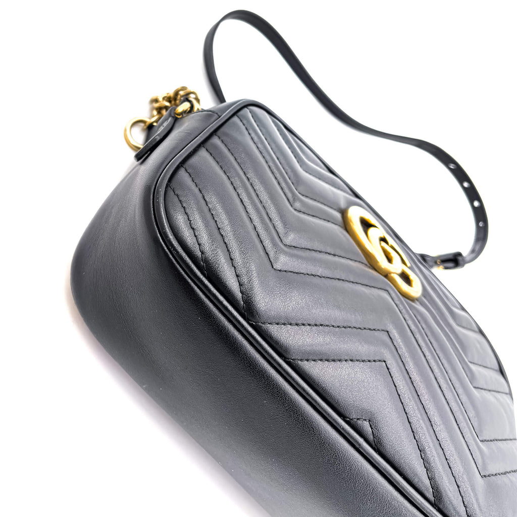 GG Marmont Small MatelassÃƒÆ’Ã‚Â© Leather Black Bag
