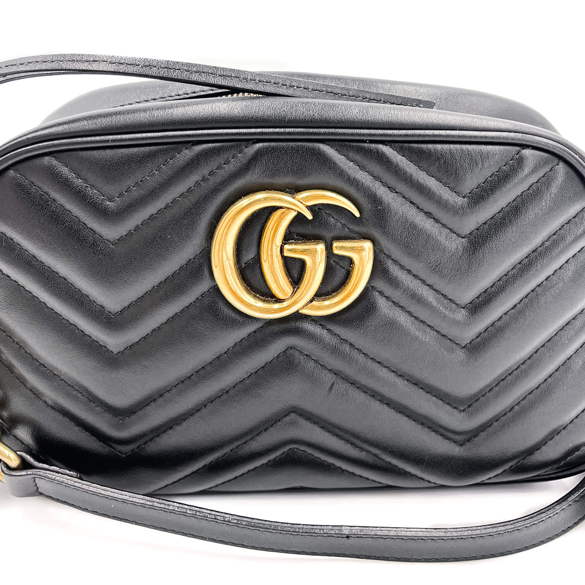 GG Marmont Small MatelassÃƒÆ’Ã‚Â© Leather Black Bag