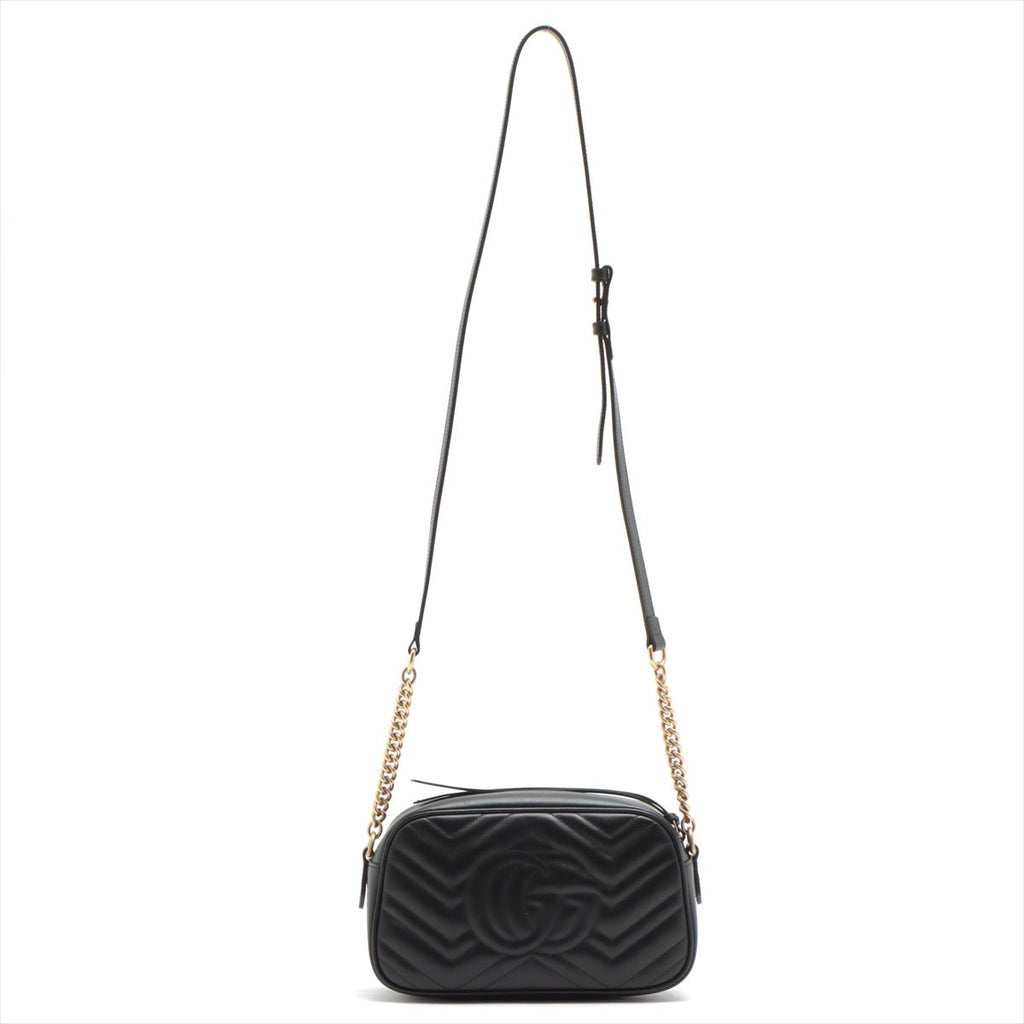 GG Marmont Small MatelassÃƒÆ’Ã‚Â© Leather Black Bag