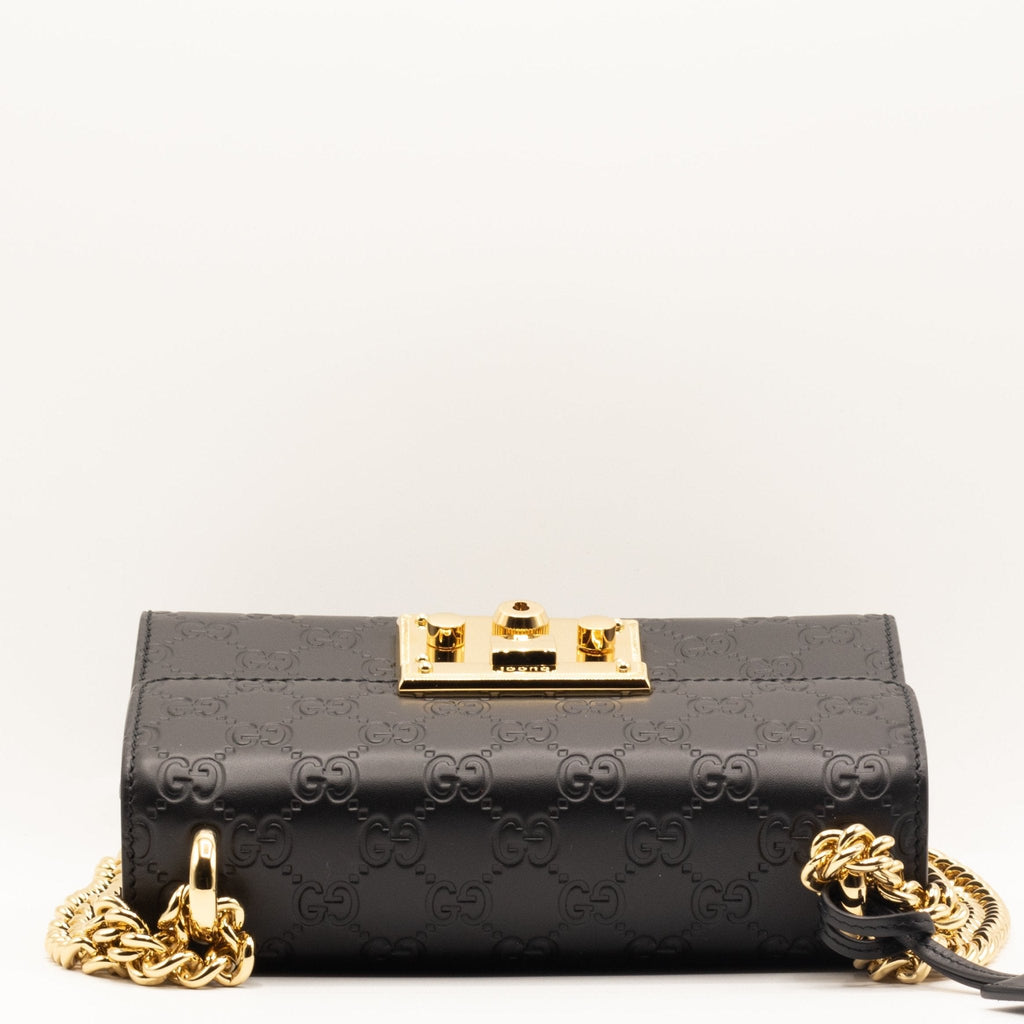 GG Padlock Crossbody Black Leather