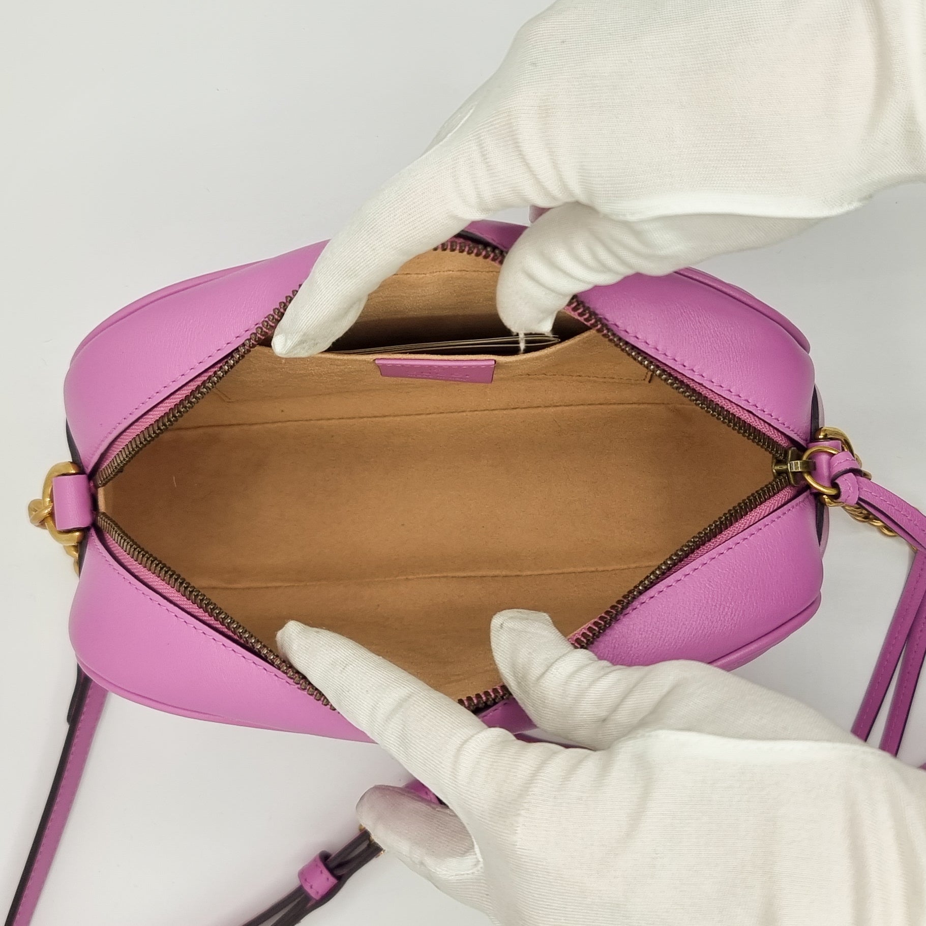 GG Pink Marmont Crossbody Bag MatelassÃƒÆ’Ã‚Â© Leather