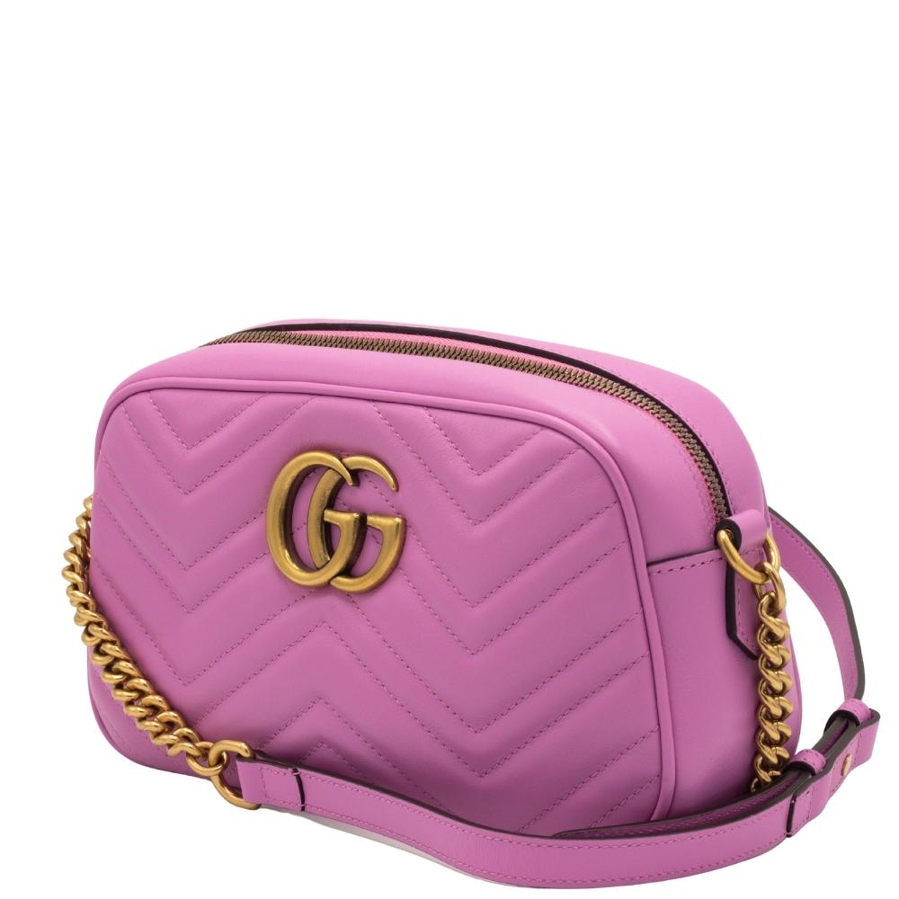 GG Pink Marmont Crossbody Bag MatelassÃƒÆ’Ã‚Â© Leather