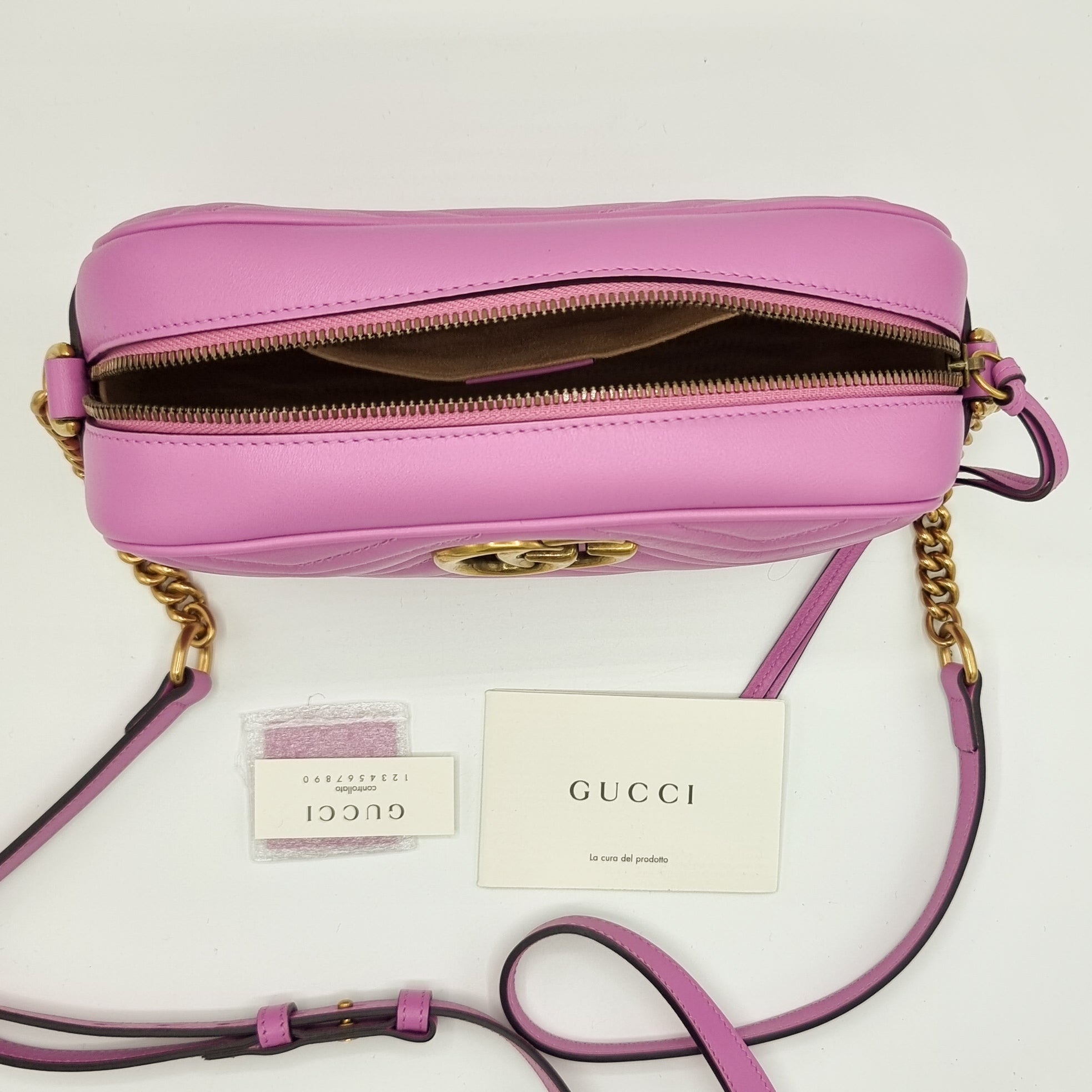 GG Pink Marmont Crossbody Bag MatelassÃƒÆ’Ã‚Â© Leather