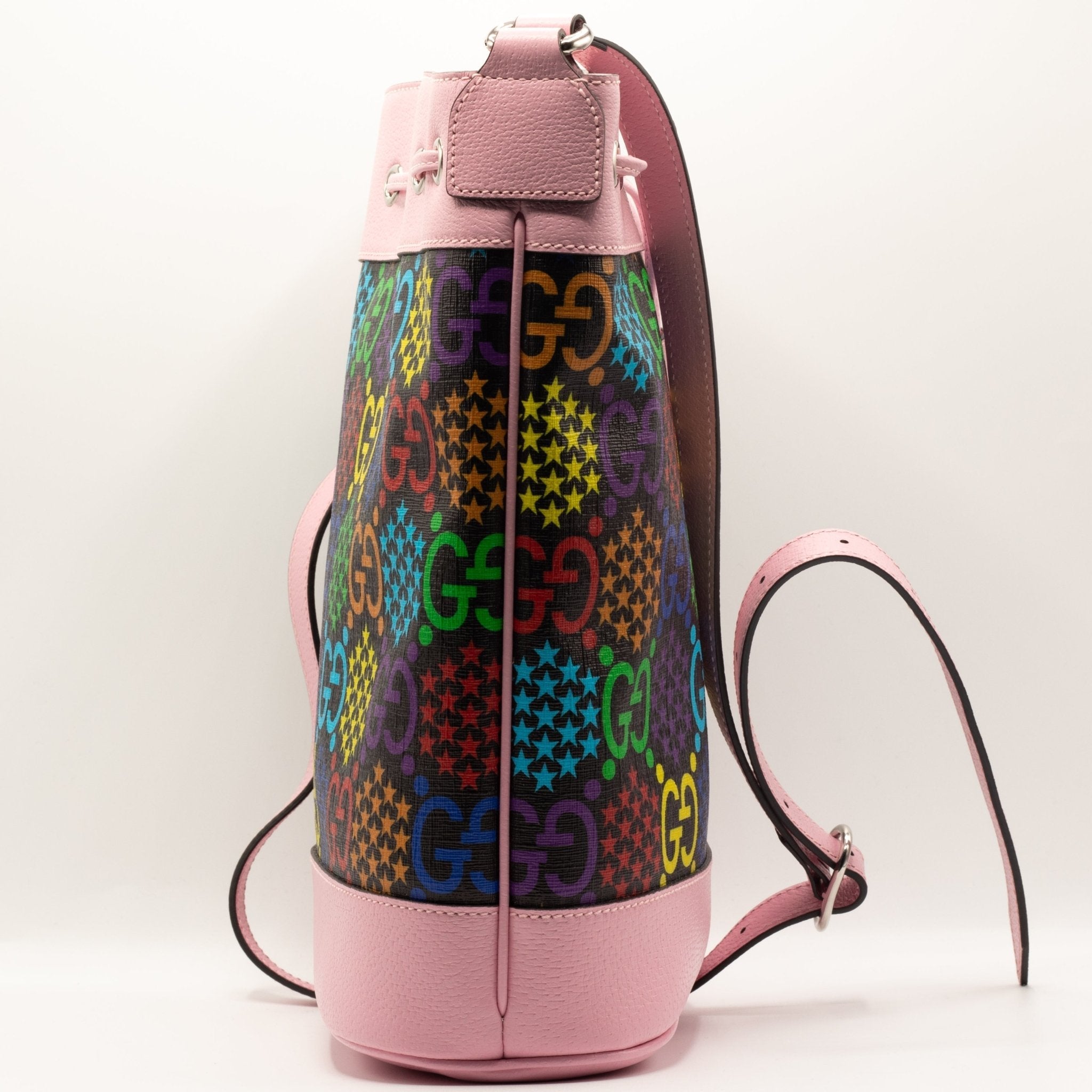 GG Supreme Monogram Psychedelic Bucket Bag Pink