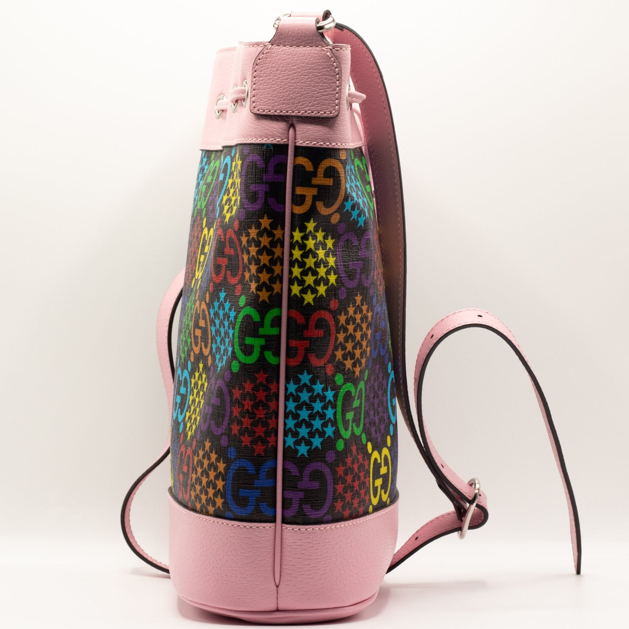 GG Supreme Monogram Psychedelic Bucket Bag Pink