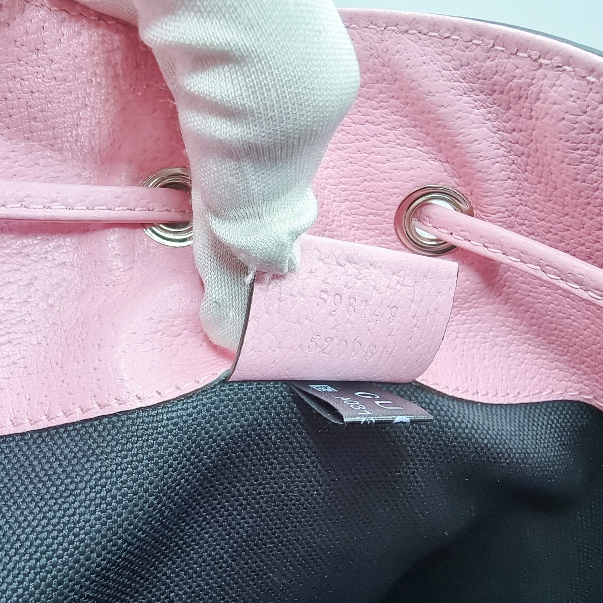 GG Supreme Monogram Psychedelic Bucket Bag Pink