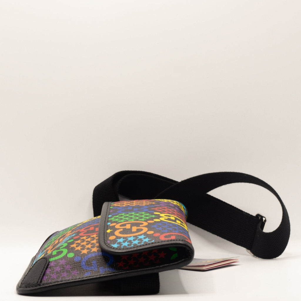GG Supreme Monogram Psychedelic Slim Belt Bag Black