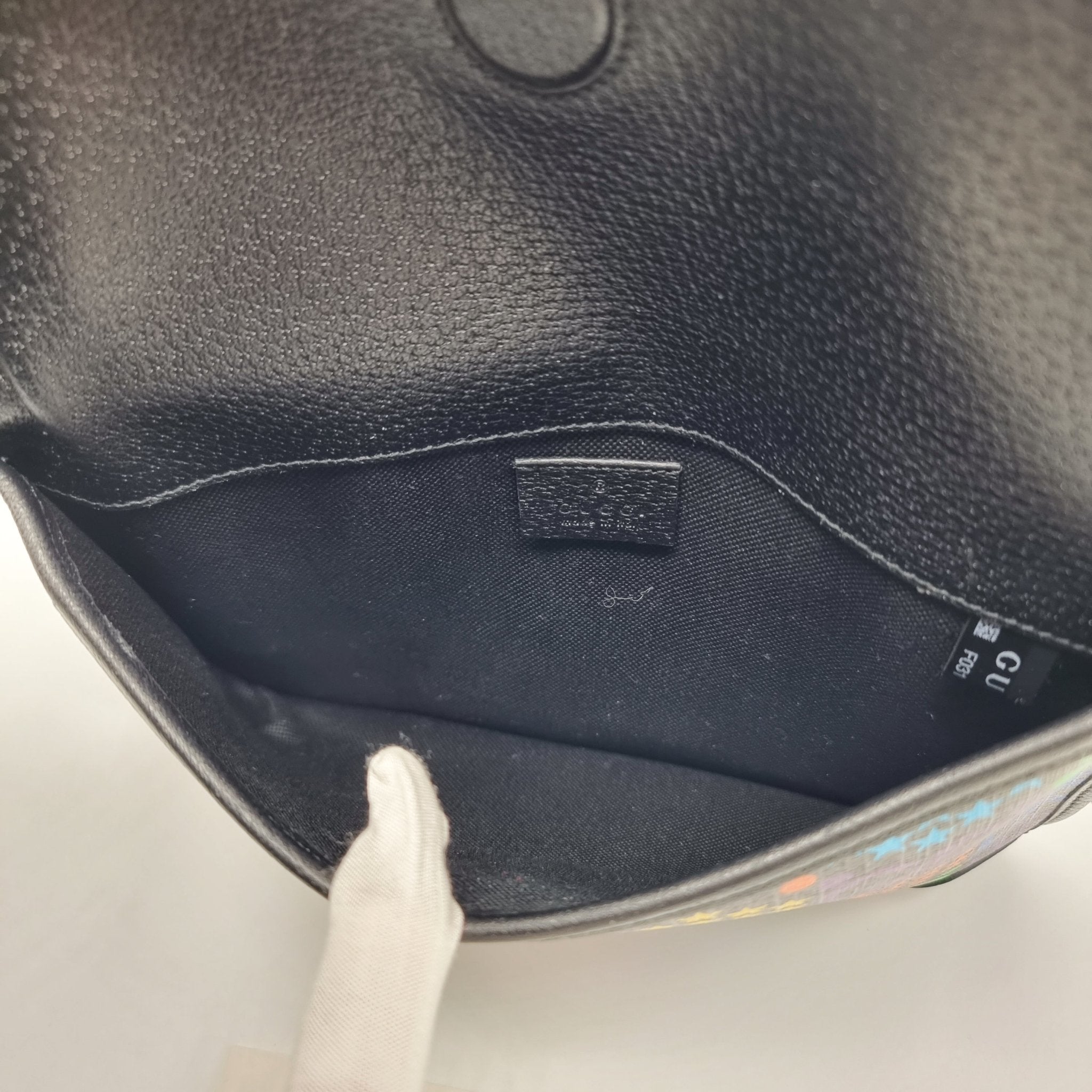 GG Supreme Monogram Psychedelic Slim Belt Bag Black