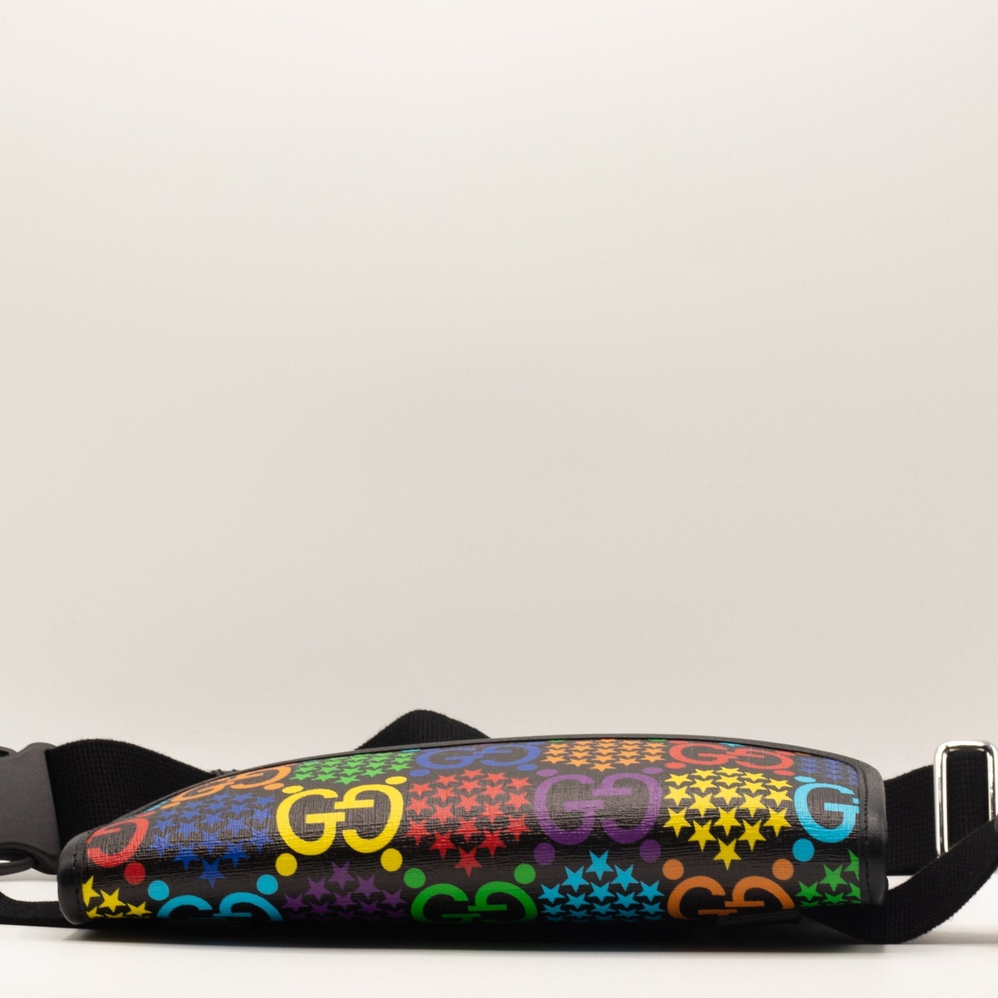 GG Supreme Monogram Psychedelic Slim Belt Bag Black