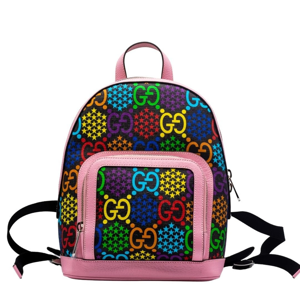 GG Supreme Monogram Psychedelic Small Backpack Pink Multicolor
