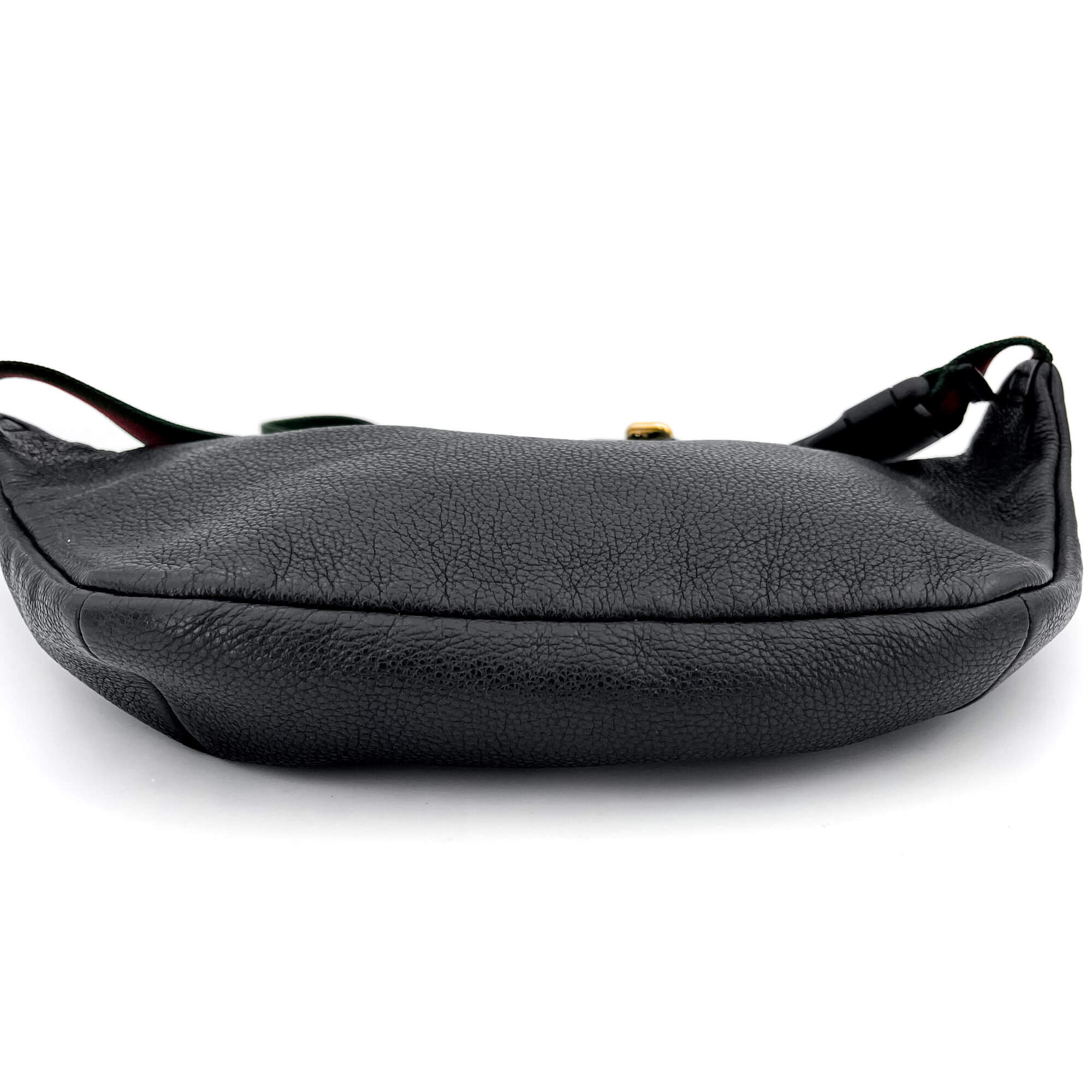 Grained Leather Print Belt Bag Black