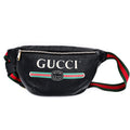 Grained Leather Print Belt Bag Black