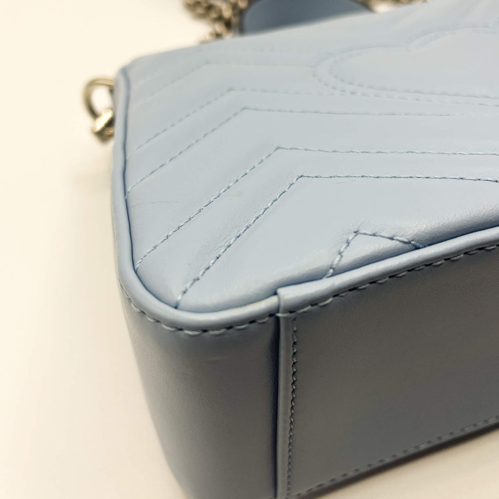 Gucci GG Azure Marmont Mini MatelassÃƒÆ’Ã‚Â© Leather