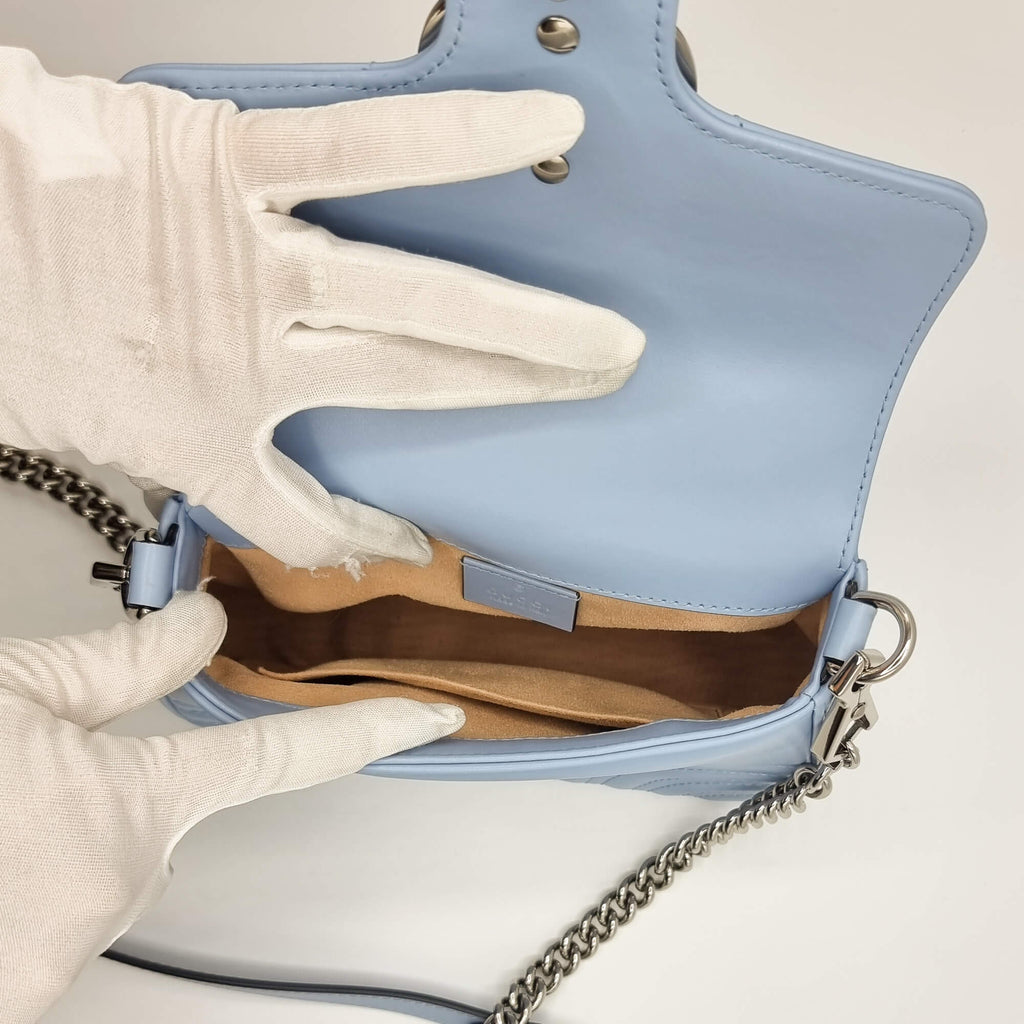 Gucci GG Azure Marmont Mini MatelassÃƒÆ’Ã‚Â© Leather