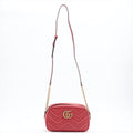 Gucci GG Red Marmont Crossbody Bag MatelassÃƒÆ’Ã‚Â© Leather