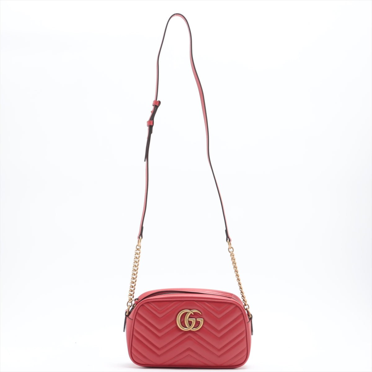 Gucci GG Red Marmont Crossbody Bag MatelassÃƒÆ’Ã‚Â© Leather