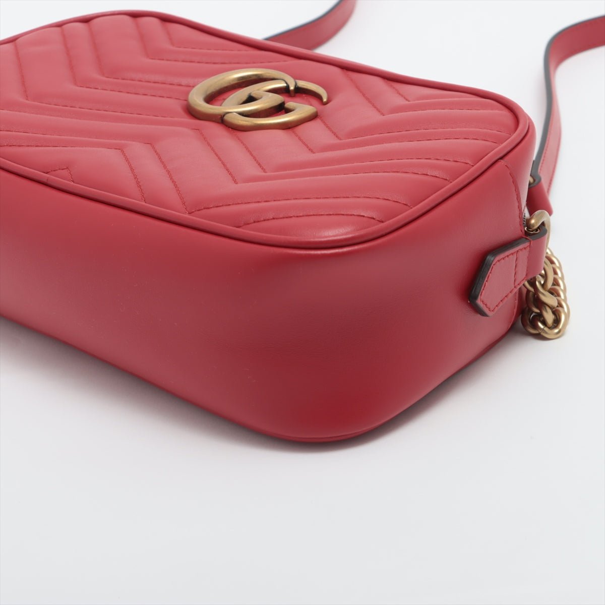 Gucci GG Red Marmont Crossbody Bag MatelassÃƒÆ’Ã‚Â© Leather