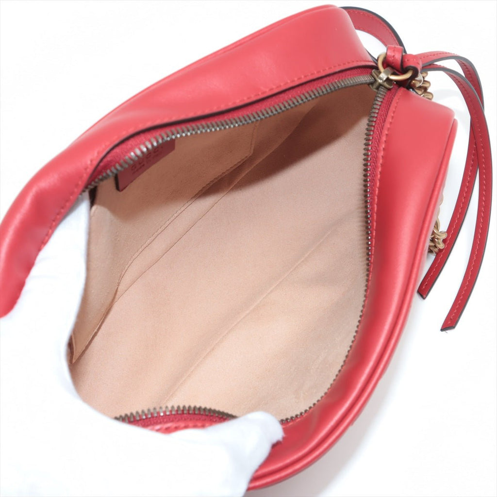 Gucci GG Red Marmont Crossbody Bag MatelassÃƒÆ’Ã‚Â© Leather