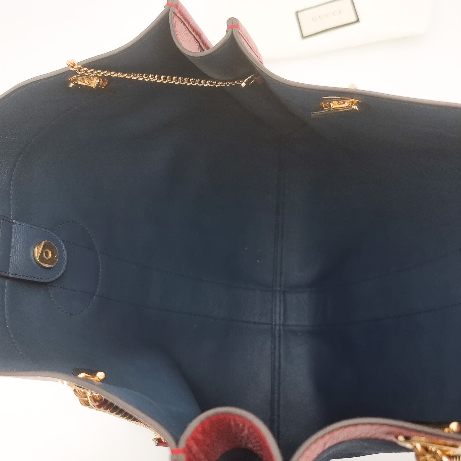 Gucci Maxi Rajah Tote Blue & Red