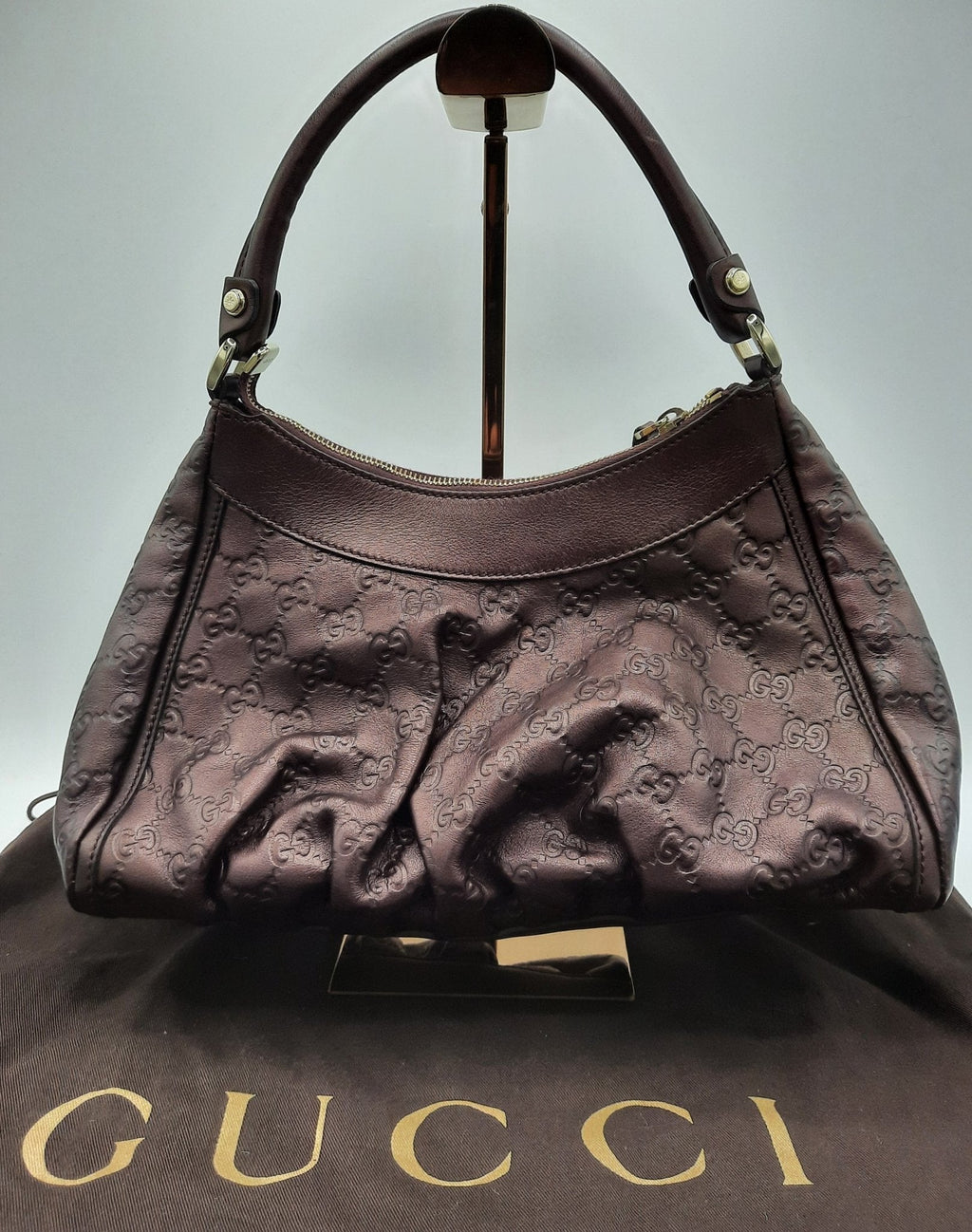 Guccissima D Burgundy Leather