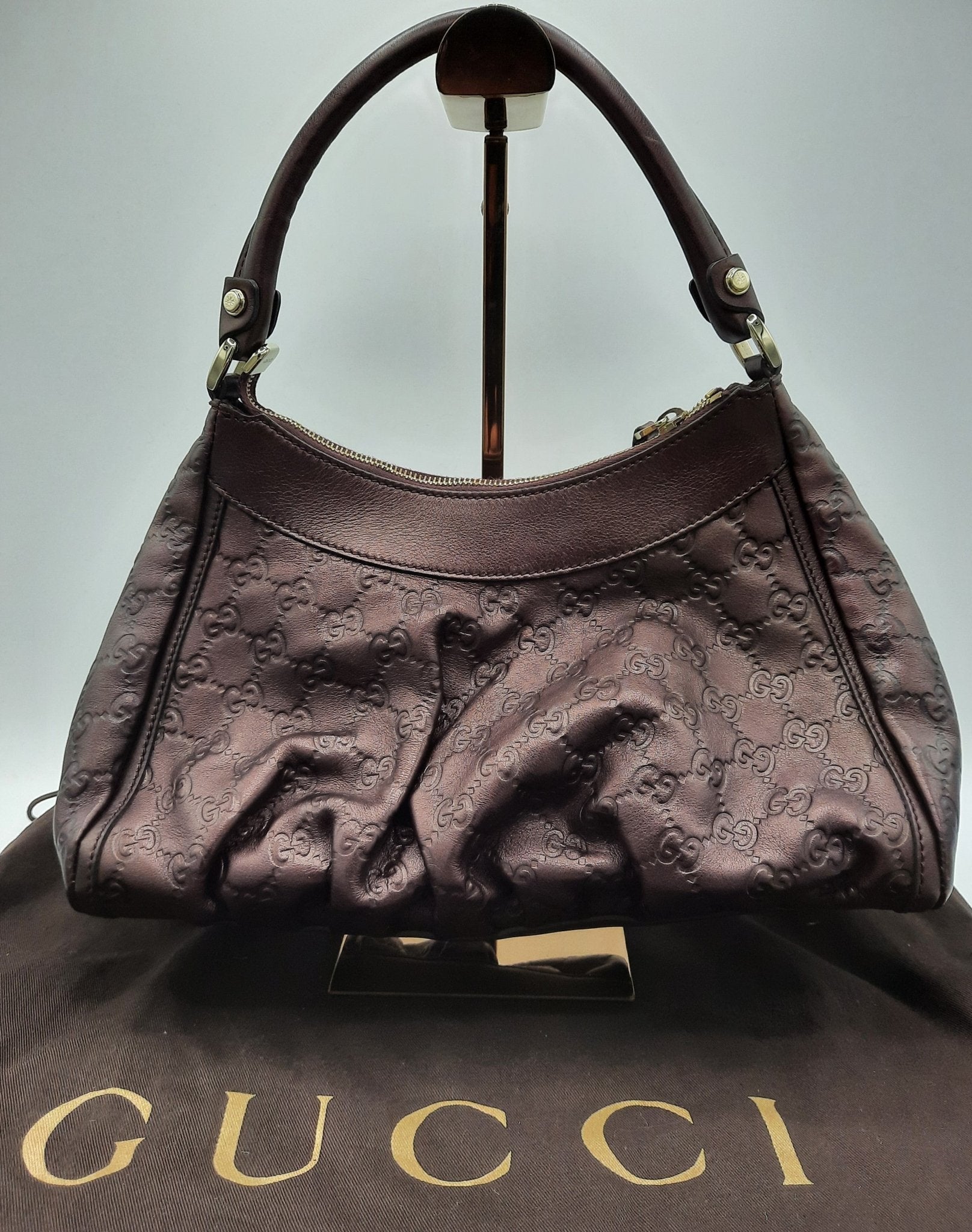 Guccissima D Burgundy Leather