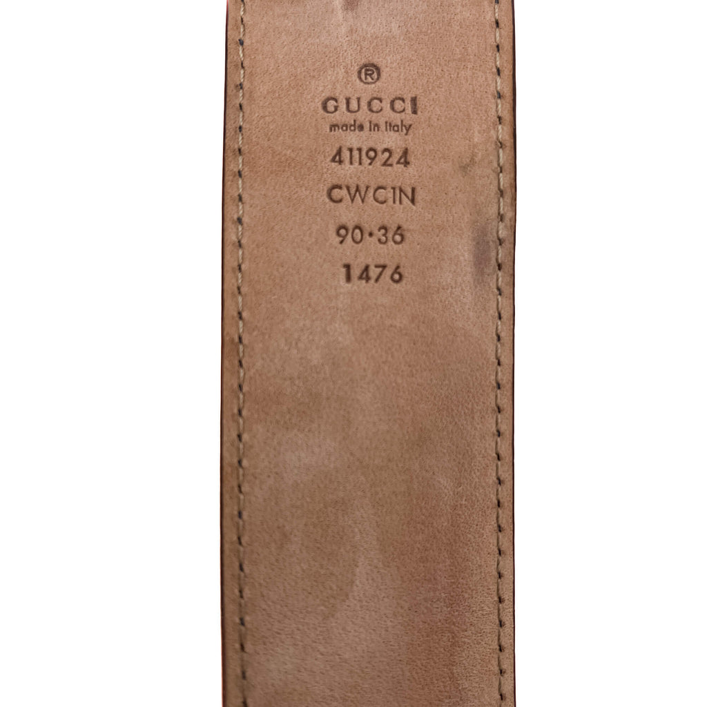 Guccissima Interlocking Belt Embossed Blue 90 /36