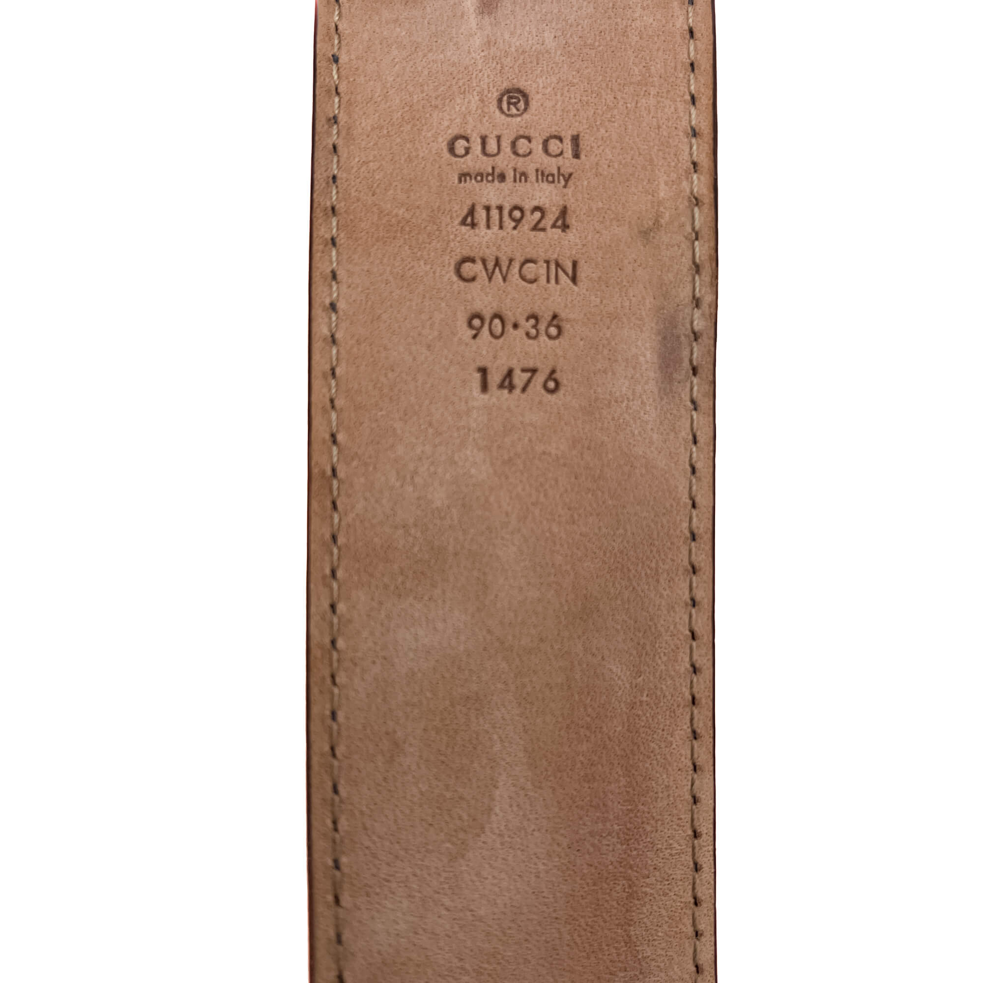 Guccissima Interlocking Belt Embossed Blue 90 /36