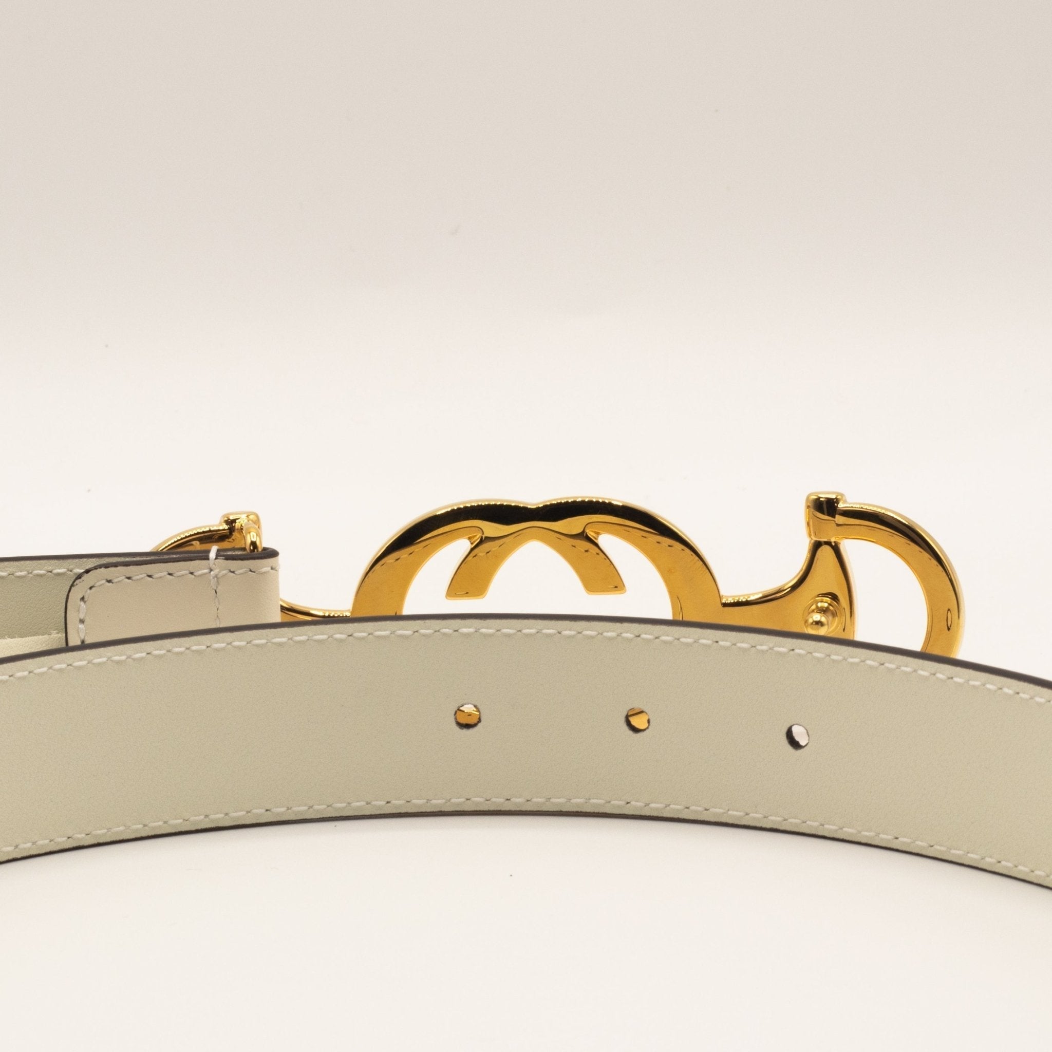 Gucci Horsebit Interlocking White 95cm Belt 550122