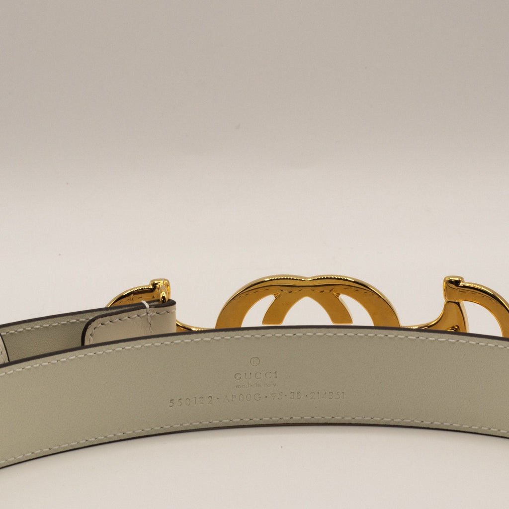 Gucci Horsebit Interlocking White 95cm Belt 550122