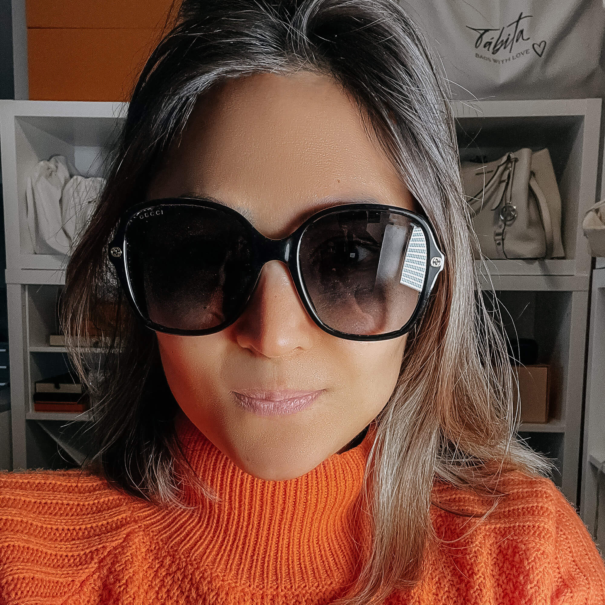 Interlocking Oversized Black Sunglasses