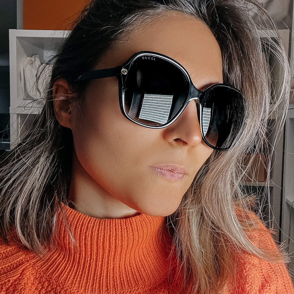 Interlocking Oversized Black Sunglasses